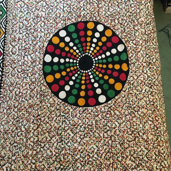 Vintage Hippie Wall Hanging Bed Covering, Dorm Room, Bought in India in the 80s - Picture 4 of 15